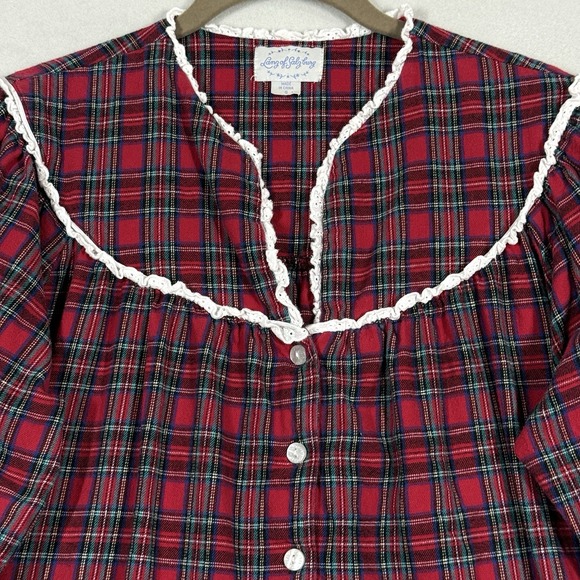 Lanz of Salzburg Nightgown Womens‎ Small Tartan Plaid Flannel Pajamas Christmas - Picture 2 of 14